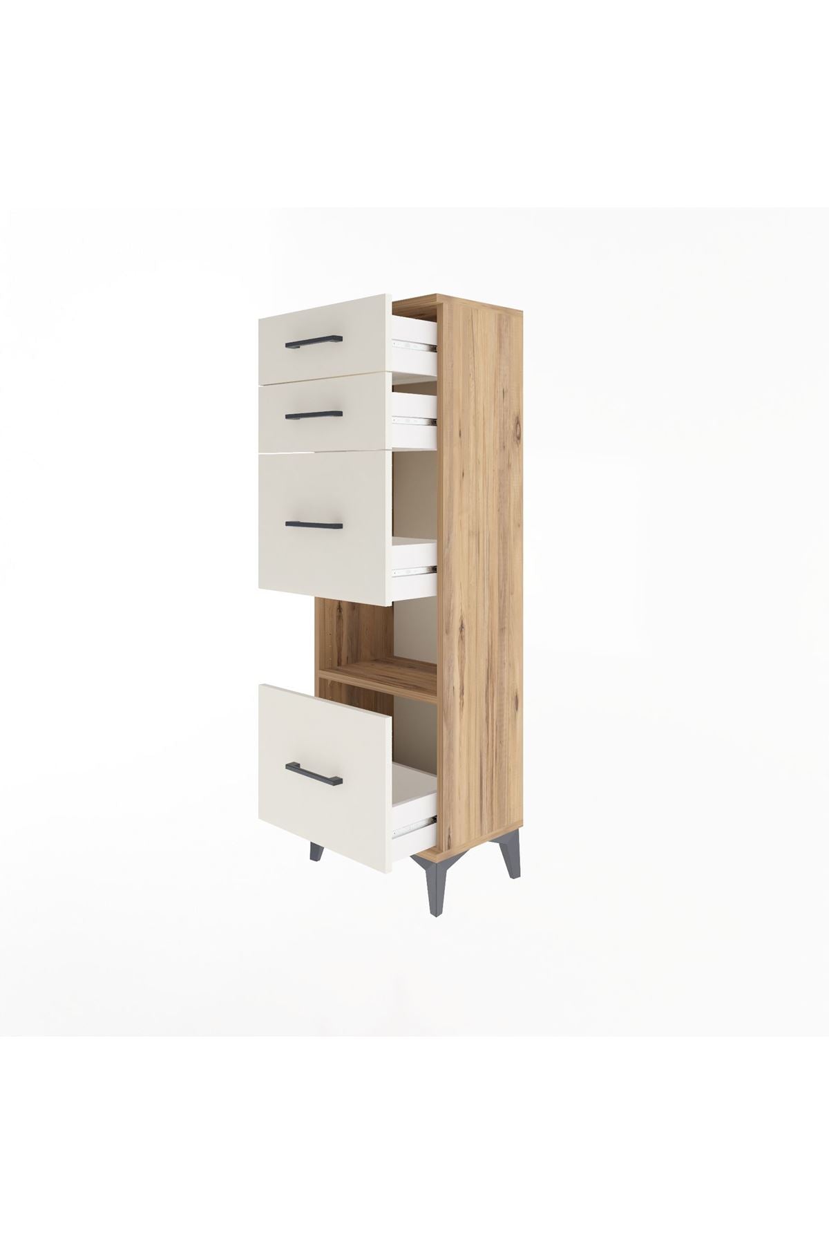 Arges Dolap Tek Raflı 4 Çekmeceli 44x30x134 - S16M014V7A