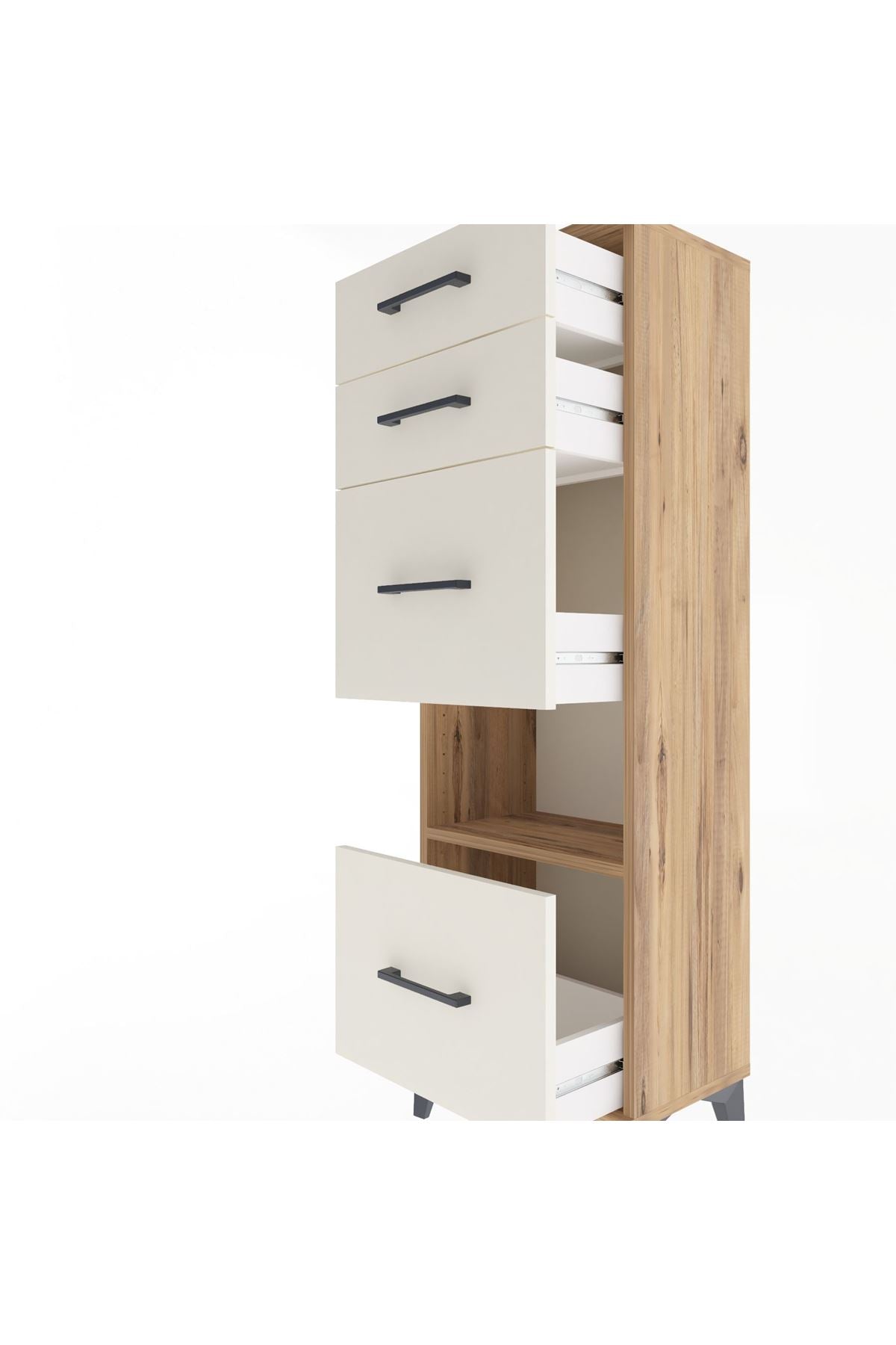Arges Dolap Tek Raflı 4 Çekmeceli 44x30x134 - S16M014V7A