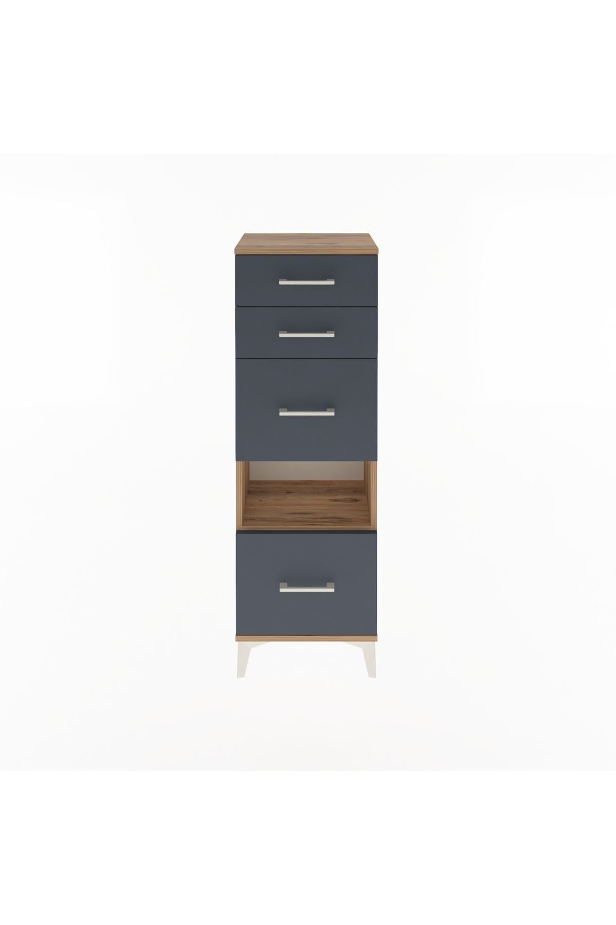 Arges Dolap Tek Raflı 4 Çekmeceli 44x30x134 - S16M014V8A