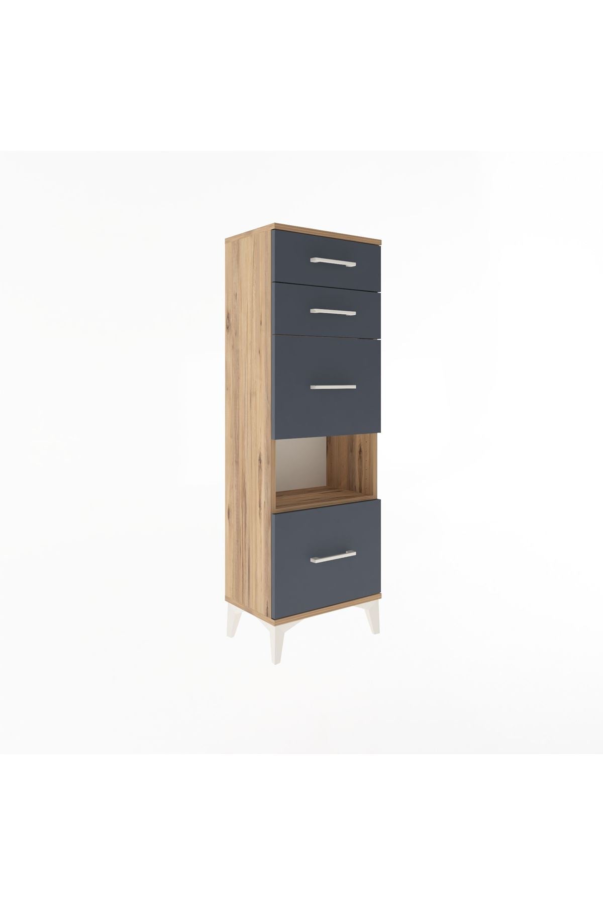 Arges Dolap Tek Raflı 4 Çekmeceli 44x30x134 - S16M014V8A