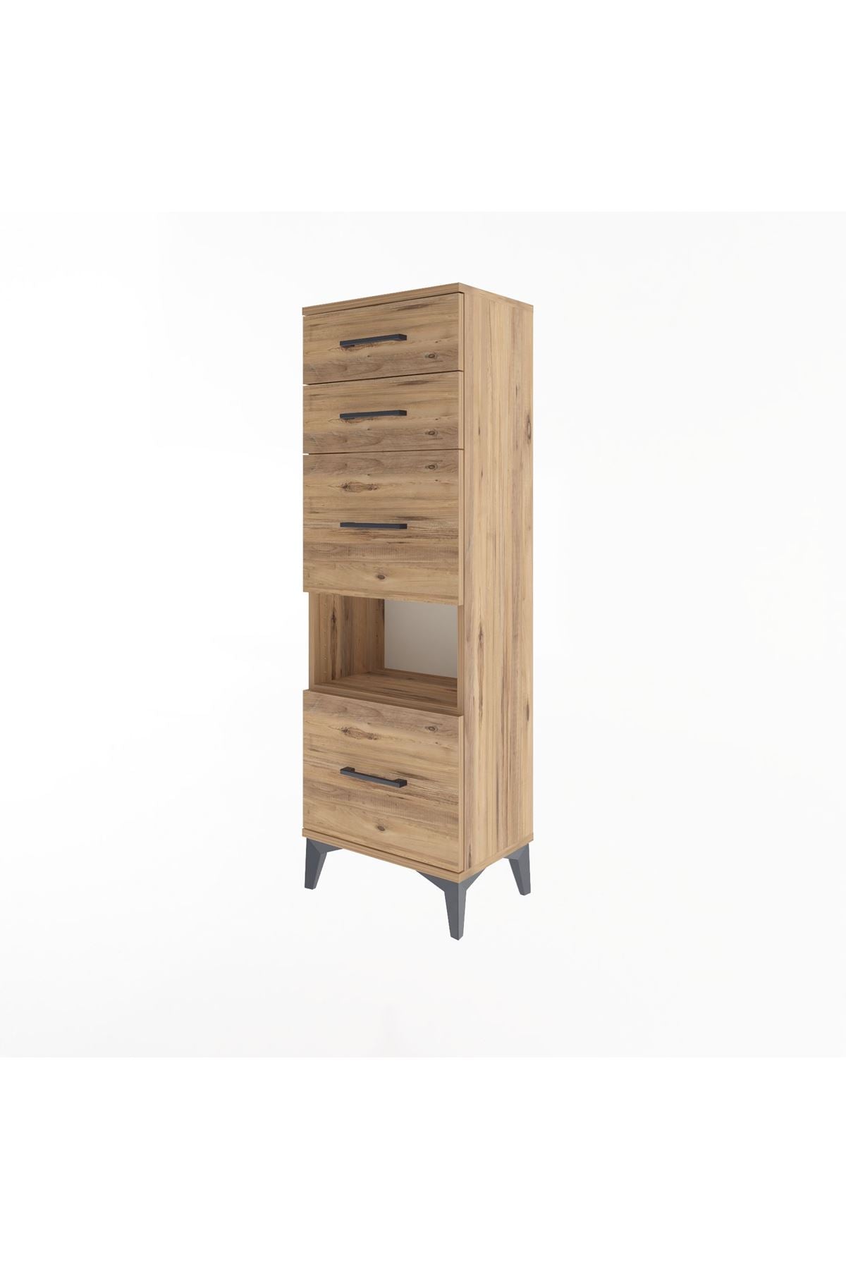 Arges Dolap Tek Raflı 4 Çekmeceli 44x30x134 - S16M014V9A