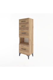 Arges Dolap Tek Raflı 4 Çekmeceli 44x30x134 - S16M014V9A