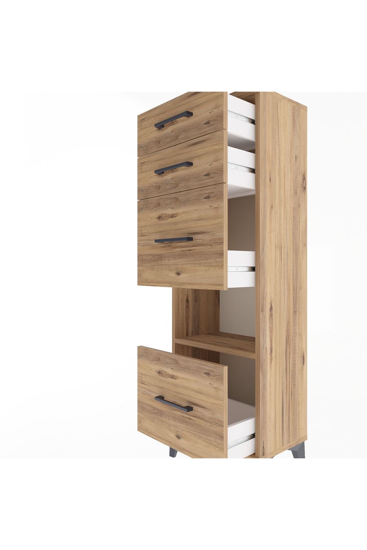 Arges Dolap Tek Raflı 4 Çekmeceli 44x30x134 - S16M014V9A