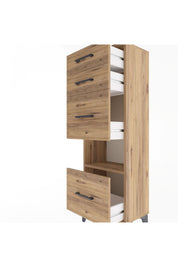 Arges Dolap Tek Raflı 4 Çekmeceli 44x30x134 - S16M014V9A