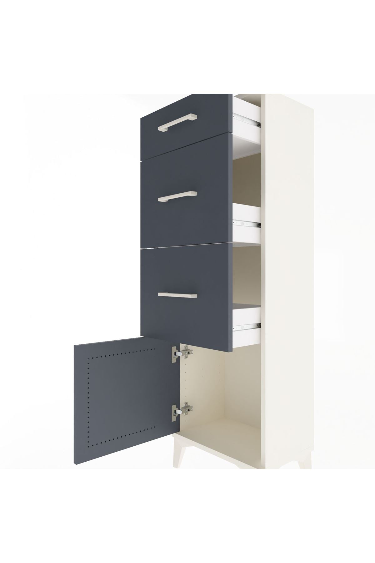 Arges Dolap 3 Çekmeceli Tek Kapaklı 44x30x134 - S16M015V2A