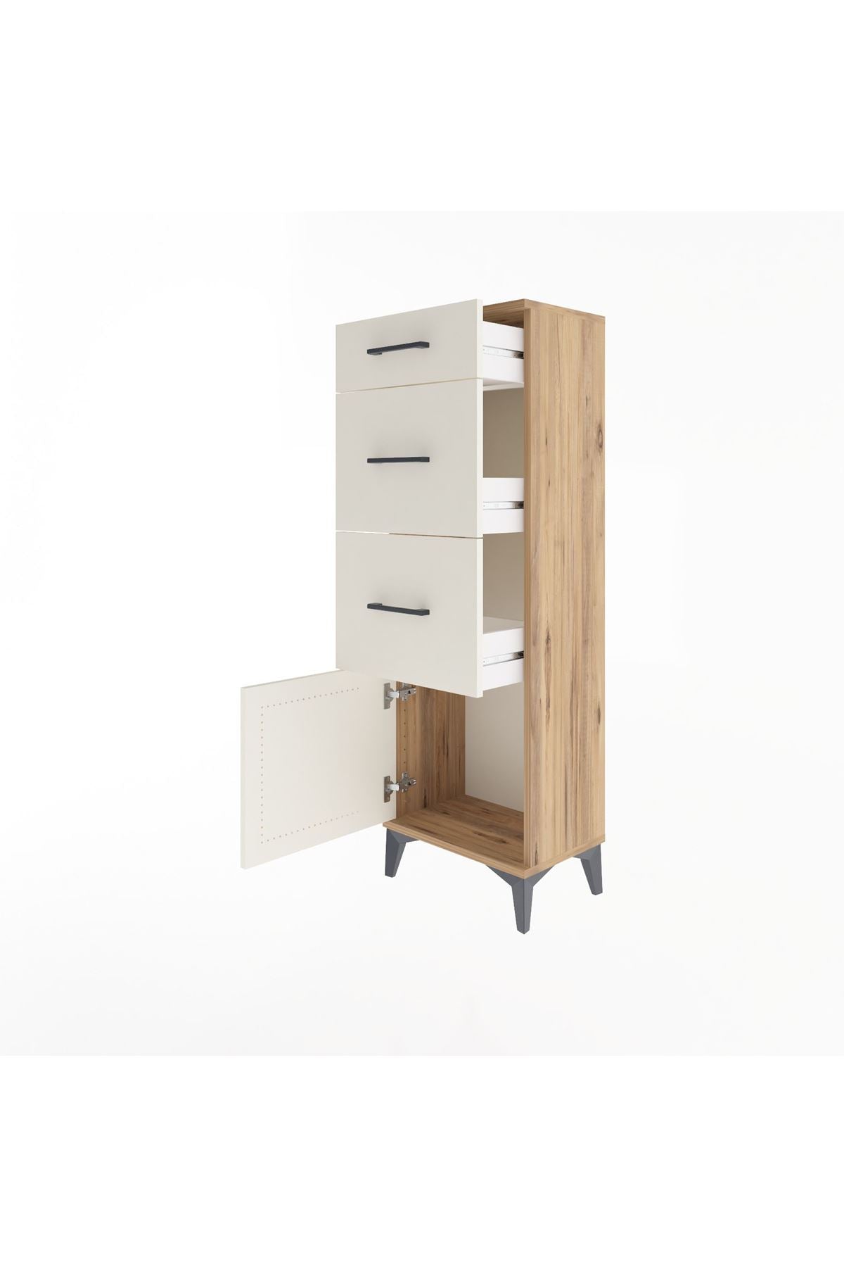 Arges Dolap 3 Çekmeceli Tek Kapaklı 44x30x134 - S16M015V7A
