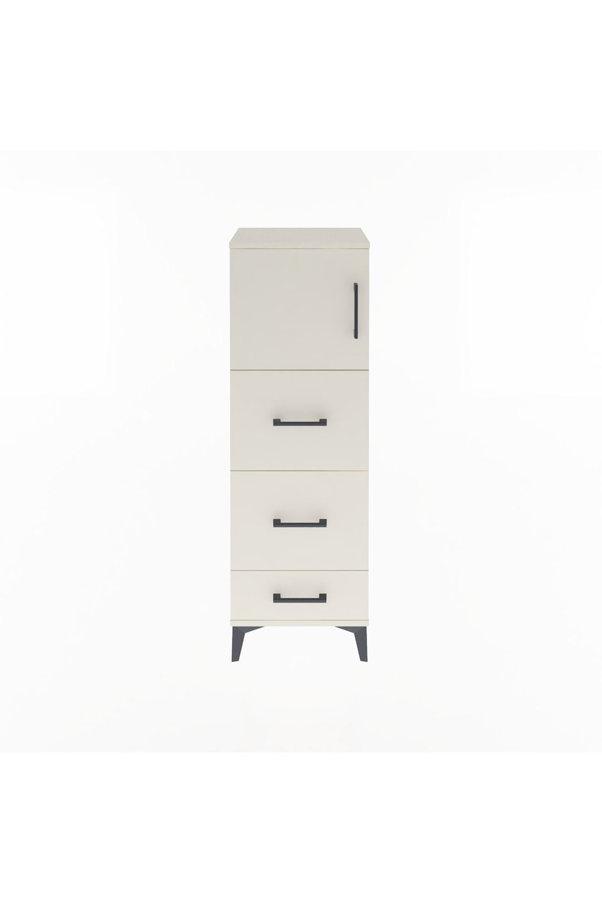 Arges Dolap Tek Raflı 3 Çekmeceli Tek Kapaklı 44x30x134 - S16M018V1A