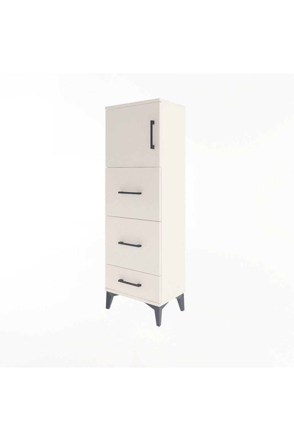 Arges Dolap Tek Raflı 3 Çekmeceli Tek Kapaklı 44x30x134 - S16M018V1A