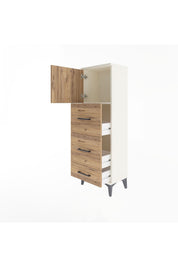 Arges Dolap Tek Raflı 3 Çekmeceli Tek Kapaklı 44x30x134 - S16M018V3A