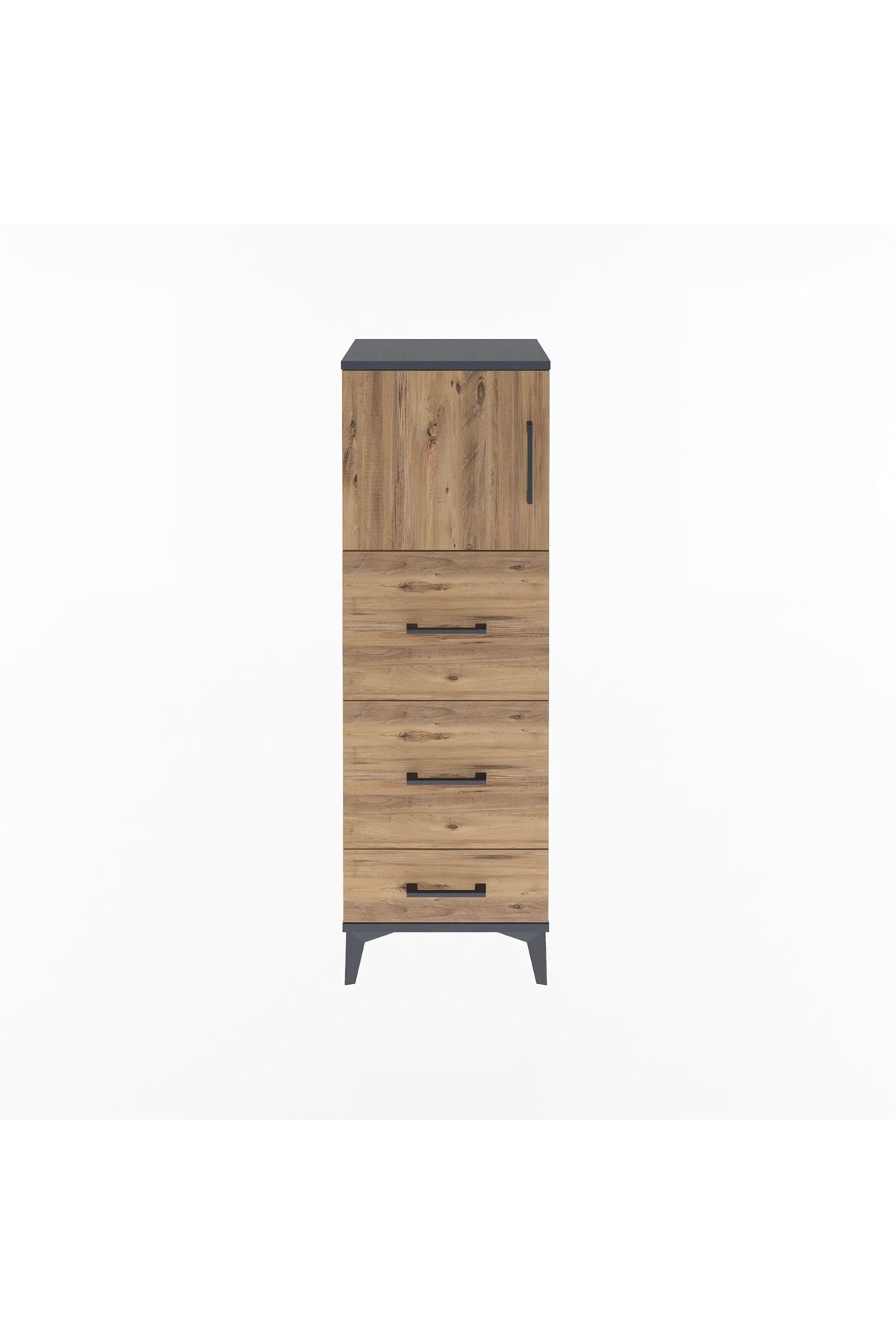 Arges Dolap Tek Raflı 3 Çekmeceli Tek Kapaklı 44x30x134 - S16M018V6A