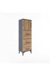 Arges Dolap Tek Raflı 3 Çekmeceli Tek Kapaklı 44x30x134 - S16M018V6A