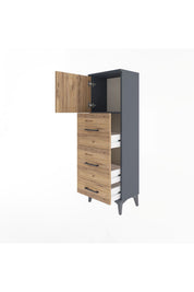 Arges Dolap Tek Raflı 3 Çekmeceli Tek Kapaklı 44x30x134 - S16M018V6A