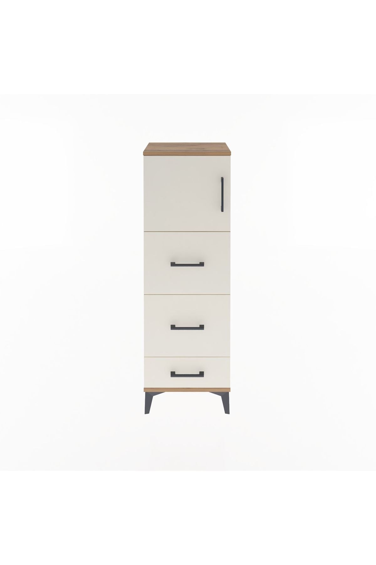 Arges Dolap Tek Raflı 3 Çekmeceli Tek Kapaklı 44x30x134 - S16M018V7A