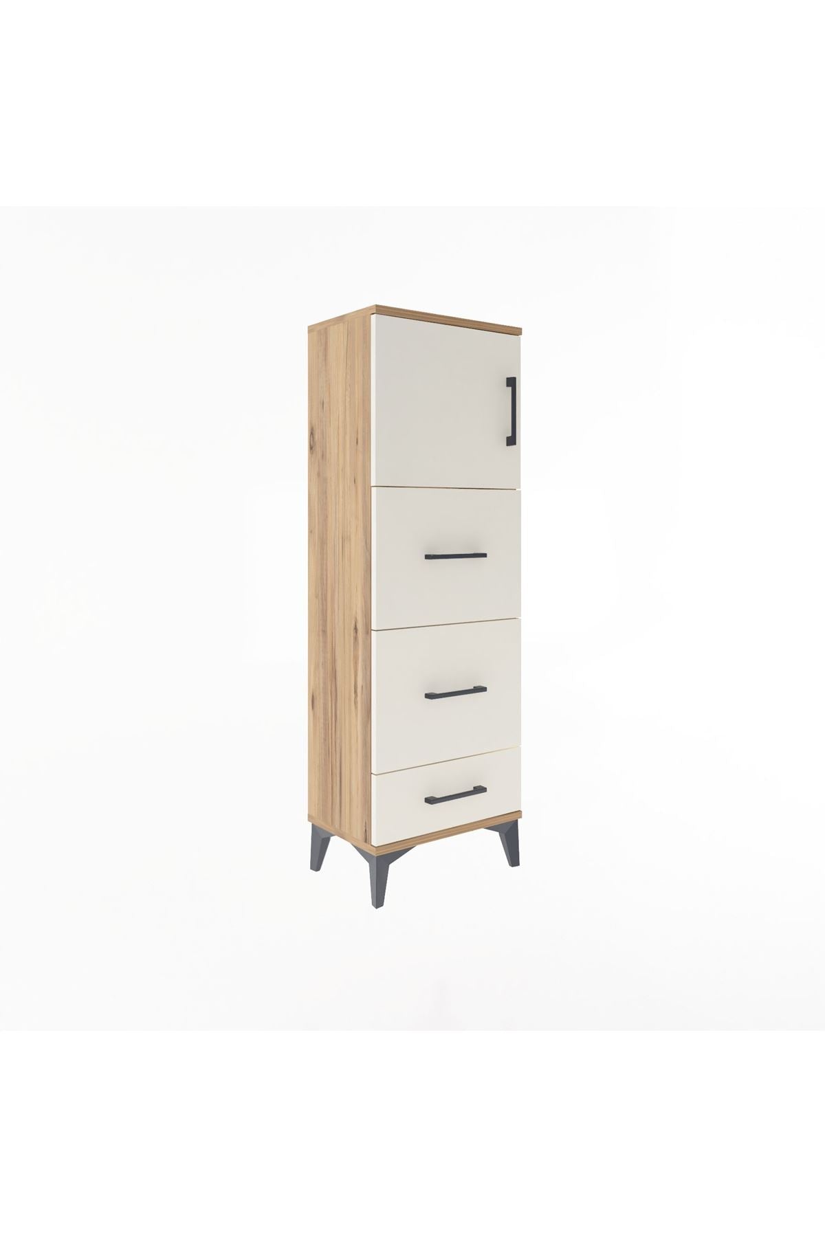 Arges Dolap Tek Raflı 3 Çekmeceli Tek Kapaklı 44x30x134 - S16M018V7A