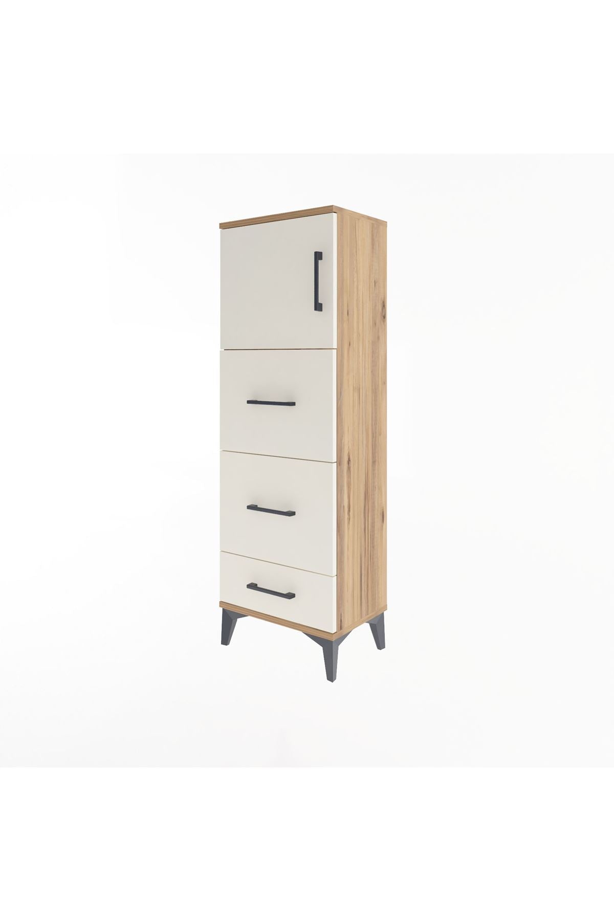 Arges Dolap Tek Raflı 3 Çekmeceli Tek Kapaklı 44x30x134 - S16M018V7A