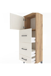 Arges Dolap Tek Raflı 3 Çekmeceli Tek Kapaklı 44x30x134 - S16M018V7A