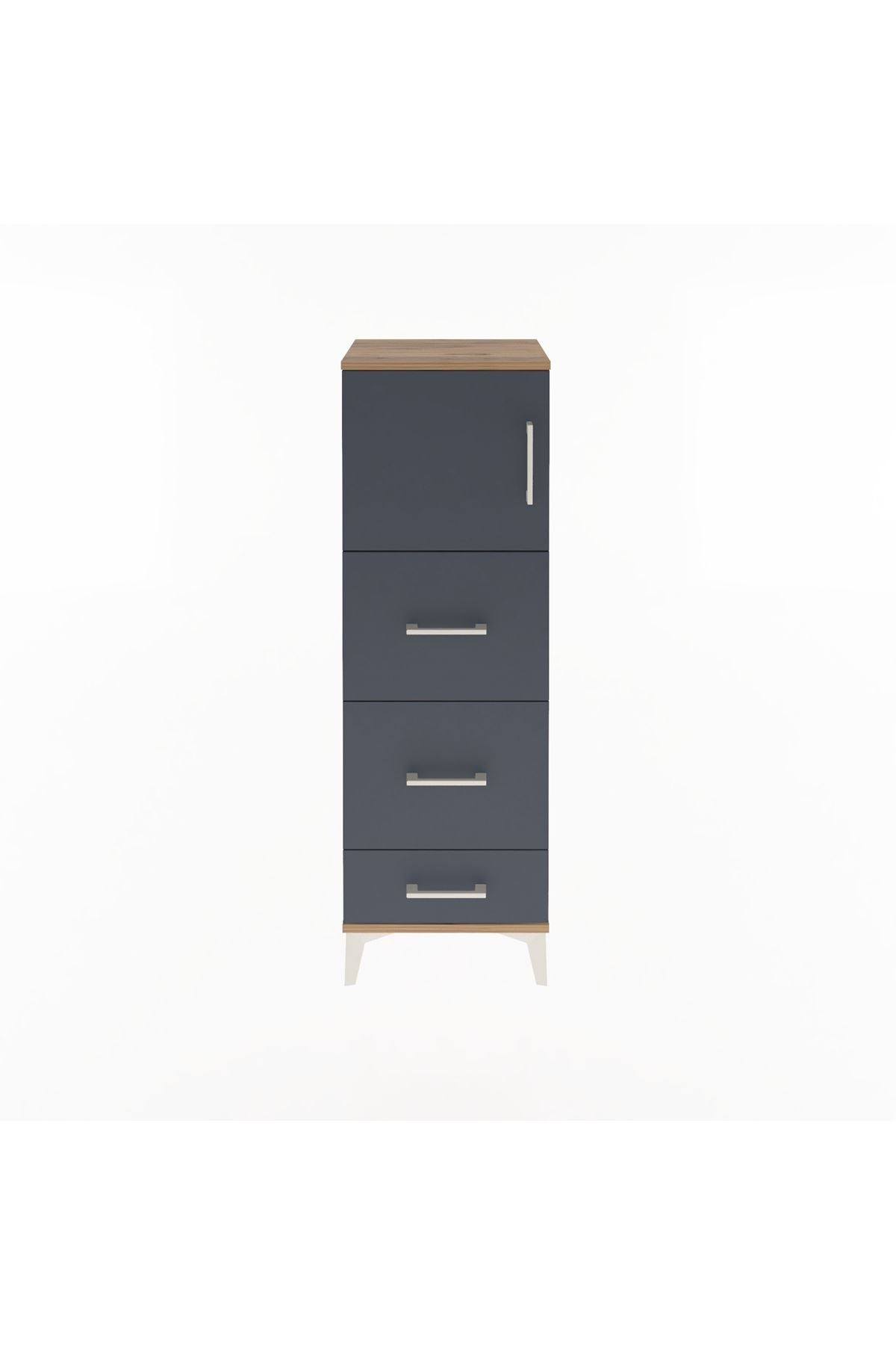 Arges Dolap Tek Raflı 3 Çekmeceli Tek Kapaklı 44x30x134 - S16M018V8A