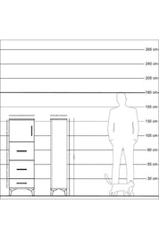 Arges Dolap Tek Raflı 3 Çekmeceli Tek Kapaklı 44x30x134 - S16M018V8A