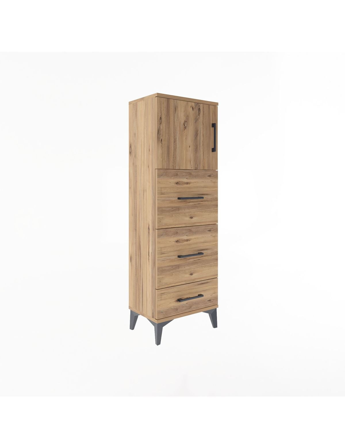 Arges Dolap Tek Raflı 3 Çekmeceli Tek Kapaklı 44x30x134 - S16M018V9A