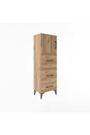 Arges Dolap Tek Raflı 3 Çekmeceli Tek Kapaklı 44x30x134 - S16M018V9A