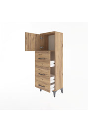 Arges Dolap Tek Raflı 3 Çekmeceli Tek Kapaklı 44x30x134 - S16M018V9A