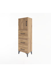 Arges Dolap Tek Raflı 3 Çekmeceli Tek Kapaklı 44x30x134 - S16M018V9A