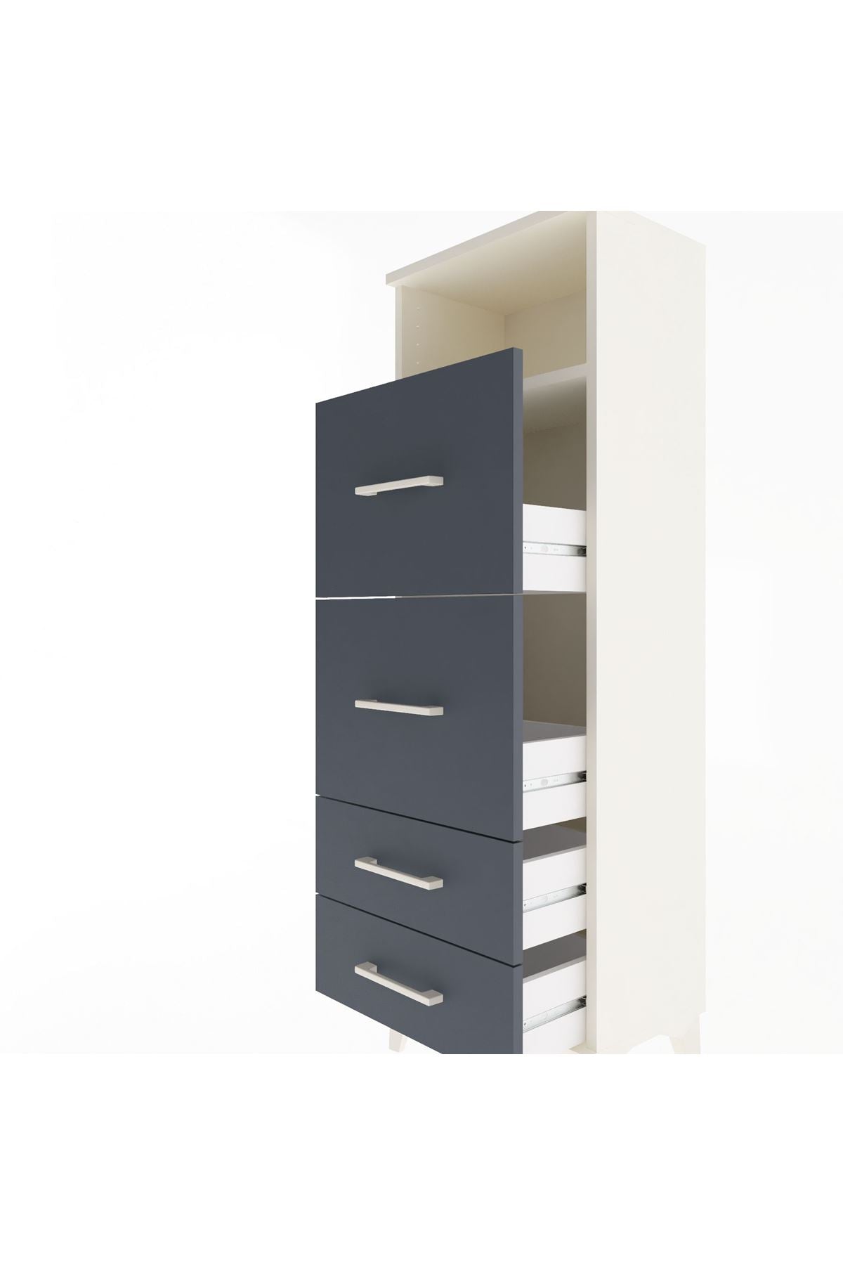 Arges Dolap Tek Raflı 4 Çekmeceli 44x30x134 - S16M020V2A