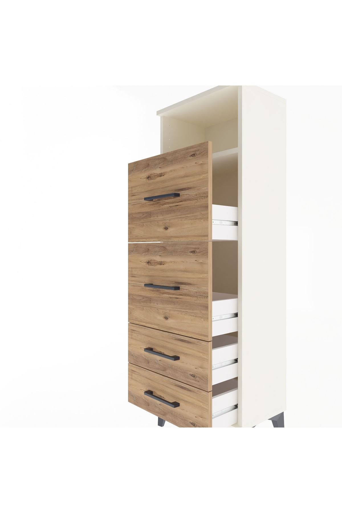 Arges Dolap Tek Raflı 4 Çekmeceli 44x30x134 - S16M020V3A