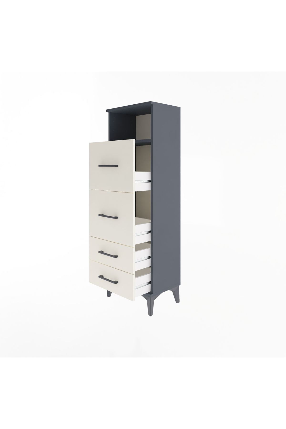 Arges Dolap Tek Raflı 4 Çekmeceli 44x30x134 - S16M020V4A