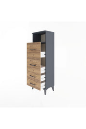 Arges Dolap Tek Raflı 4 Çekmeceli 44x30x134 - S16M020V6A