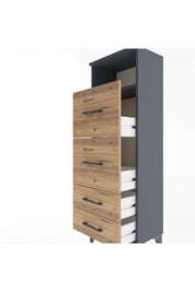 Arges Dolap Tek Raflı 4 Çekmeceli 44x30x134 - S16M020V6A