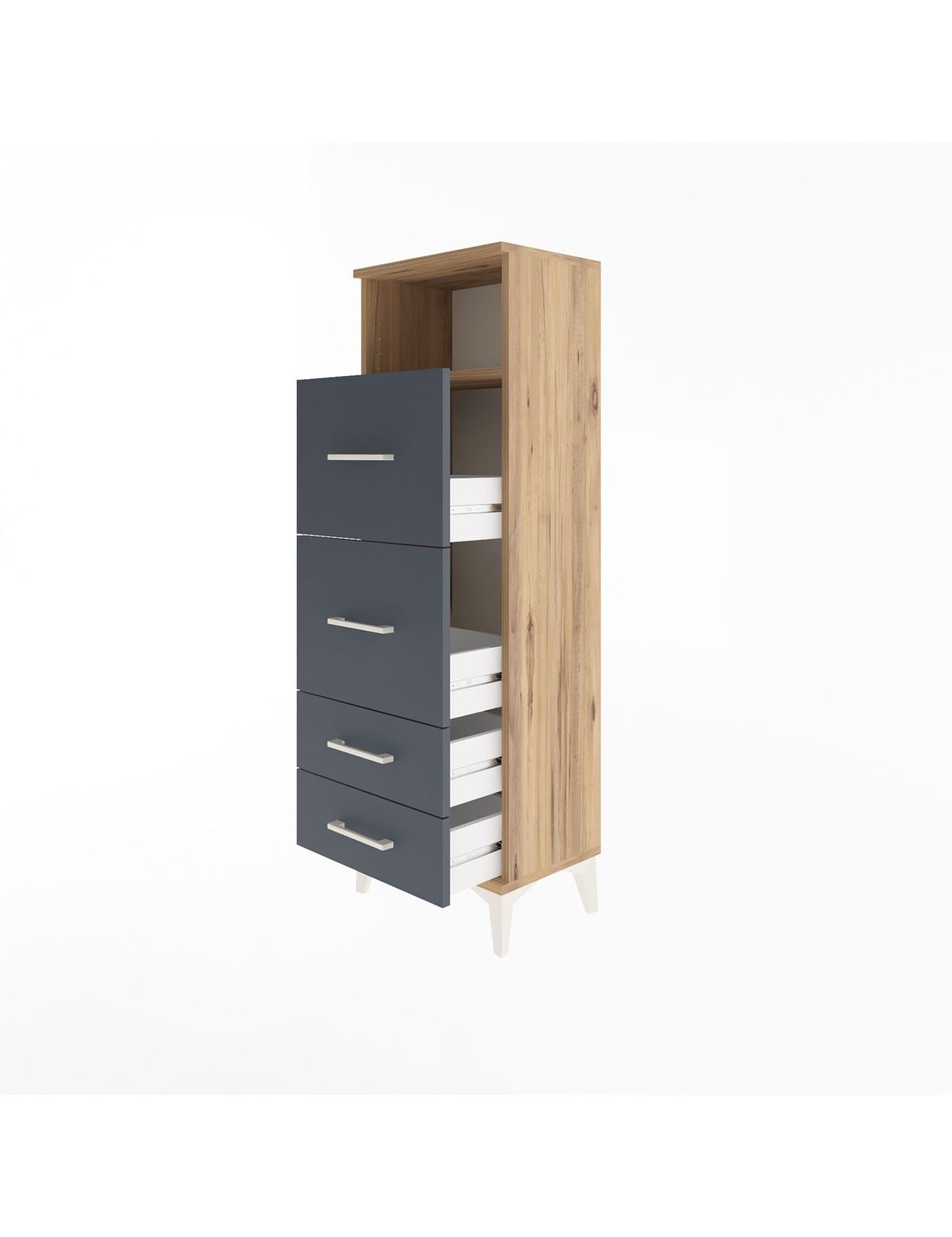 Arges Dolap Tek Raflı 4 Çekmeceli 44x30x134 - S16M020V8A