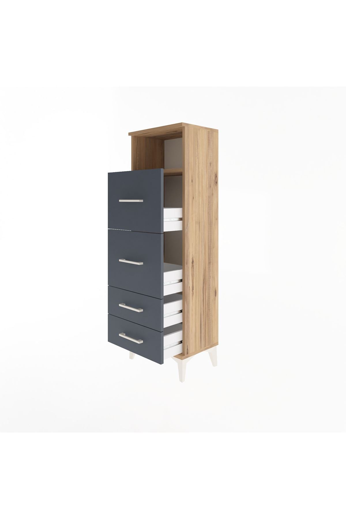 Arges Dolap Tek Raflı 4 Çekmeceli 44x30x134 - S16M020V8A
