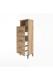 Arges Dolap Tek Raflı 4 Çekmeceli 44x30x134 - S16M020V9A