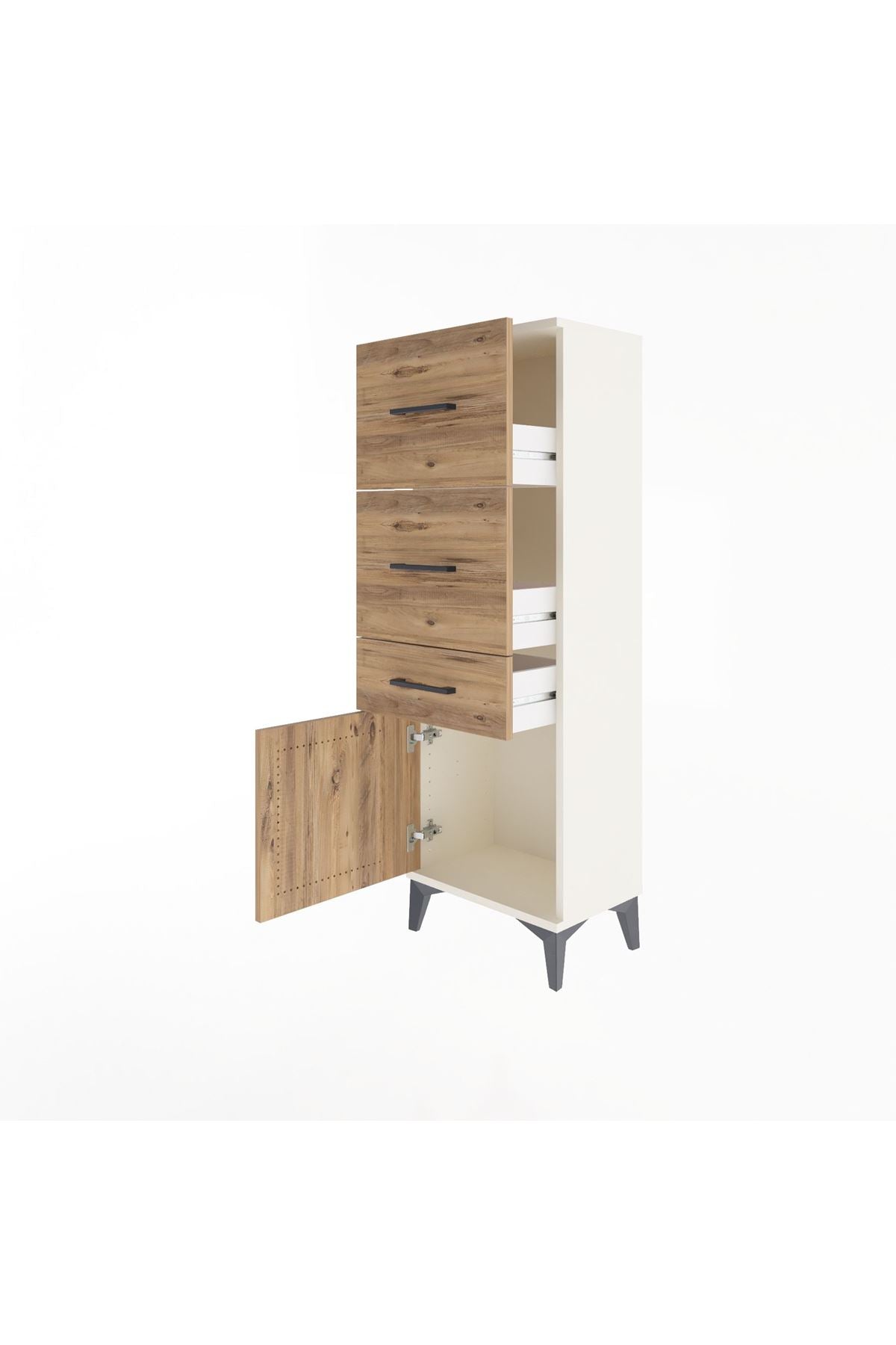 Arges Dolap 3 Çekmeceli Tek Kapaklı 44x30x134 - S16M021V3A