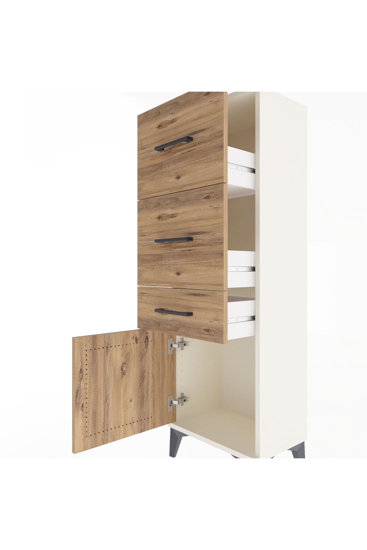 Arges Dolap 3 Çekmeceli Tek Kapaklı 44x30x134 - S16M021V3A