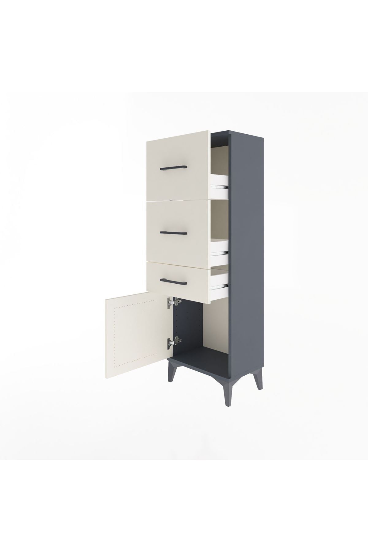 Arges Dolap 3 Çekmeceli Tek Kapaklı 44x30x134 - S16M021V4A