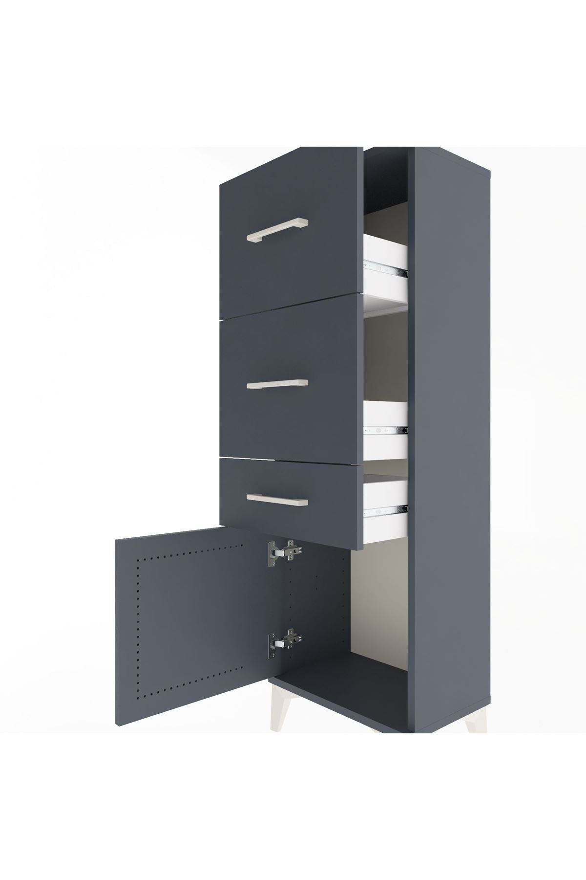 Arges Dolap 3 Çekmeceli Tek Kapaklı 44x30x134 - S16M021V5A