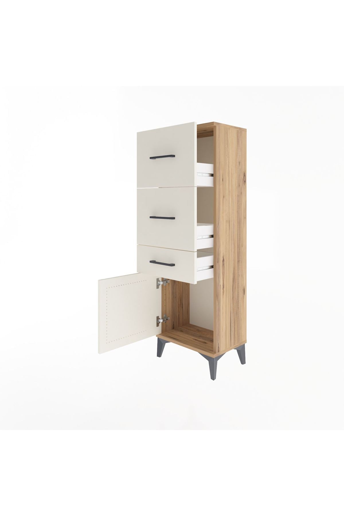 Arges Dolap 3 Çekmeceli Tek Kapaklı 44x30x134 - S16M021V7A