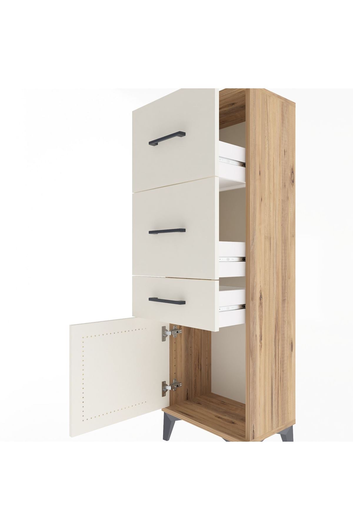 Arges Dolap 3 Çekmeceli Tek Kapaklı 44x30x134 - S16M021V7A