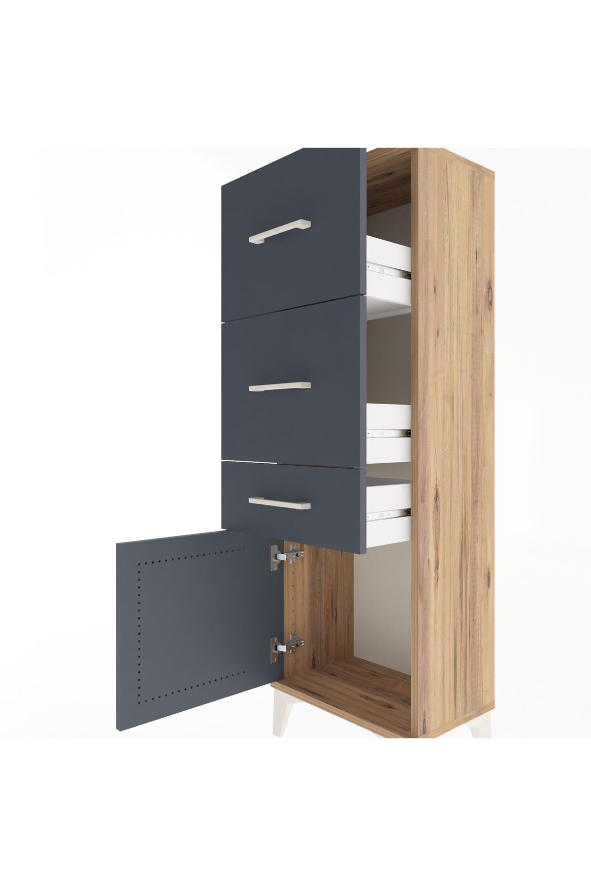 Arges Dolap 3 Çekmeceli Tek Kapaklı 44x30x134 - S16M021V8A