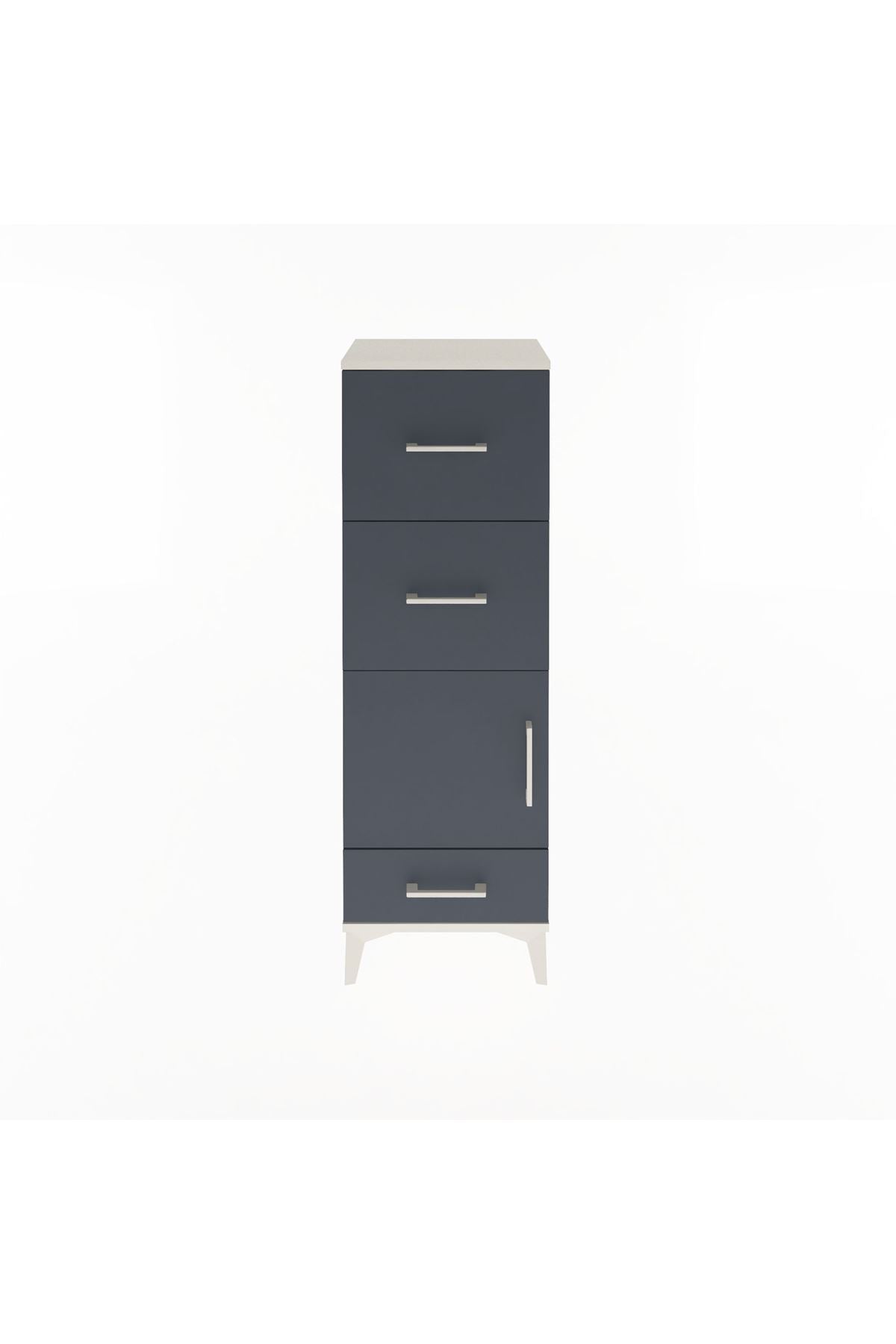 Arges Dolap Tek Raflı 3 Çekmeceli Tek Kapaklı 44x30x134 - S16M023V2A