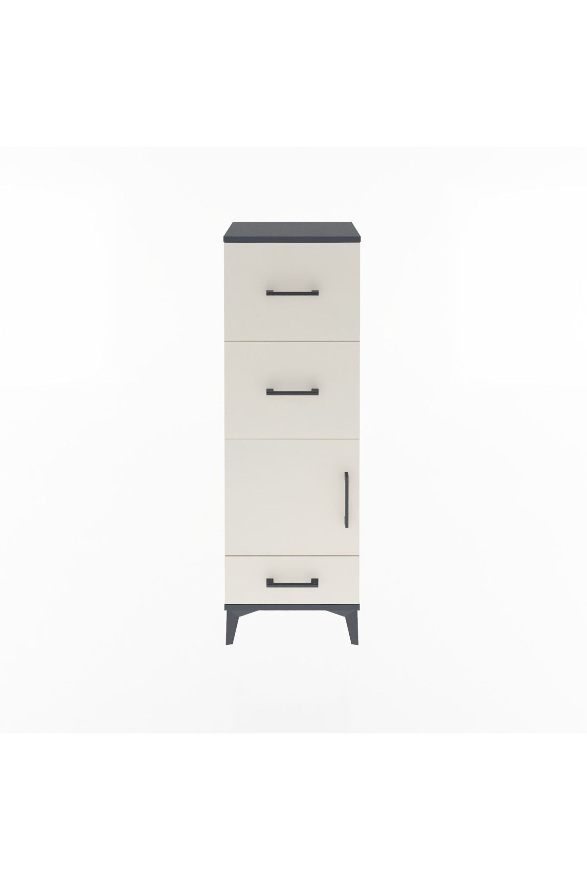 Arges Dolap Tek Raflı 3 Çekmeceli Tek Kapaklı 44x30x134 - S16M023V4A