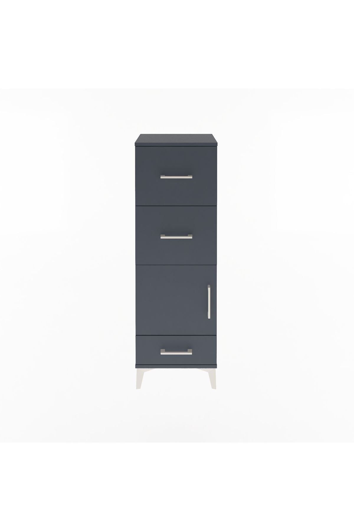 Arges Dolap Tek Raflı 3 Çekmeceli Tek Kapaklı 44x30x134 - S16M023V5A