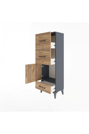 Arges Dolap Tek Raflı 3 Çekmeceli Tek Kapaklı 44x30x134 - S16M023V6A