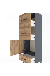 Arges Dolap Tek Raflı 3 Çekmeceli Tek Kapaklı 44x30x134 - S16M023V6A