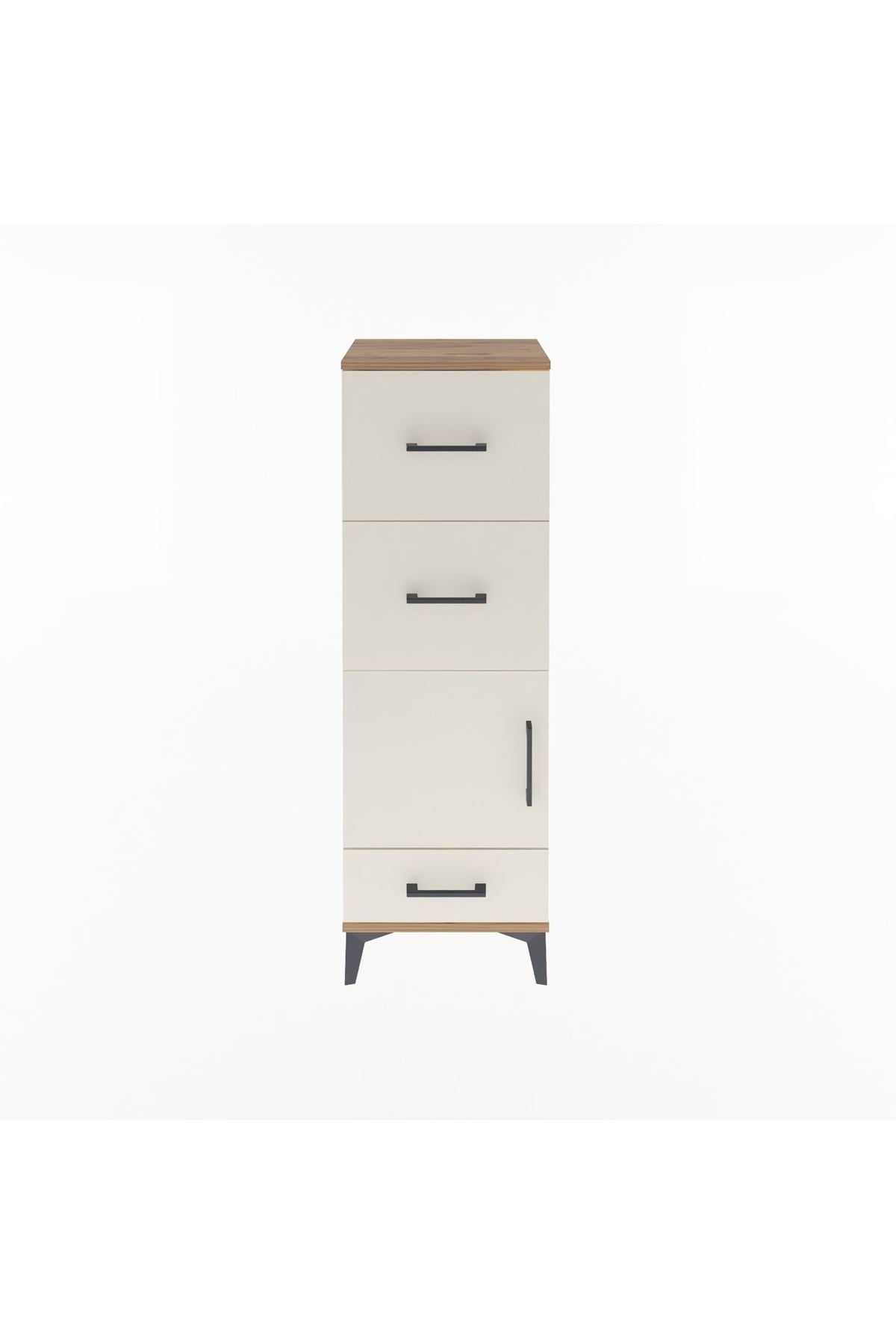 Arges Dolap Tek Raflı 3 Çekmeceli Tek Kapaklı 44x30x134 - S16M023V7A