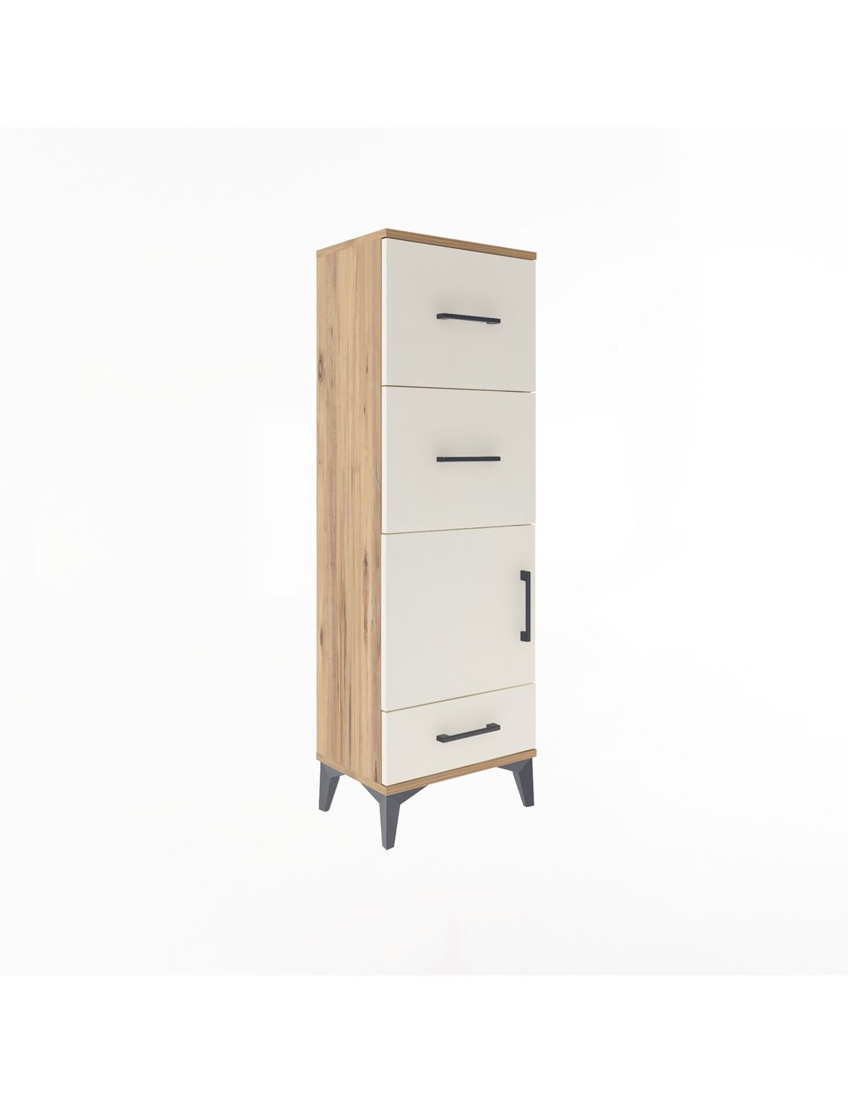 Arges Dolap Tek Raflı 3 Çekmeceli Tek Kapaklı 44x30x134 - S16M023V7A