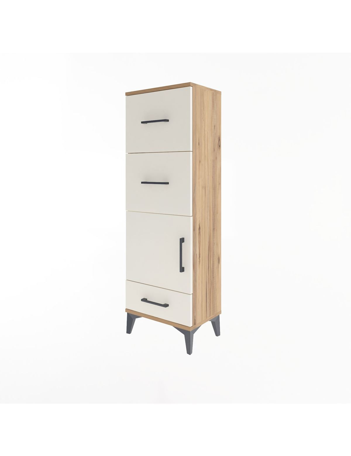 Arges Dolap Tek Raflı 3 Çekmeceli Tek Kapaklı 44x30x134 - S16M023V7A