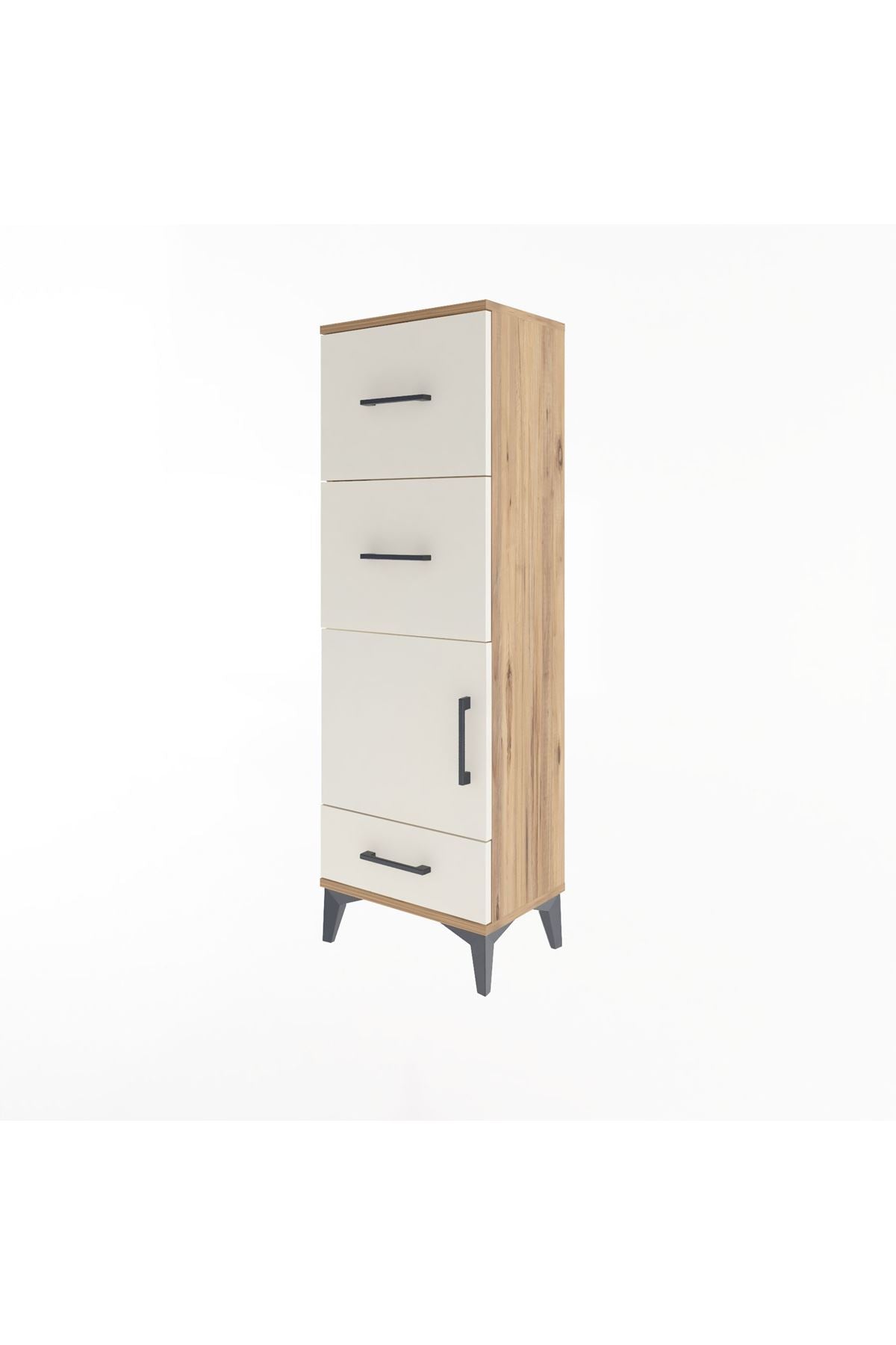 Arges Dolap Tek Raflı 3 Çekmeceli Tek Kapaklı 44x30x134 - S16M023V7A